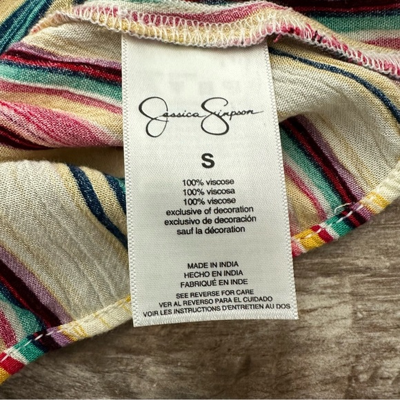 Jessica Simpson Sleeveless Halter top, White Smoke with Torrid Stripe, Size S - Picture 9 of 12